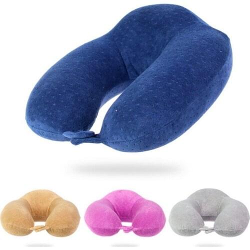 Velvet memory foam u pillow cervical health care pillow air travel u - pillow nursing neck pillows travesseiro