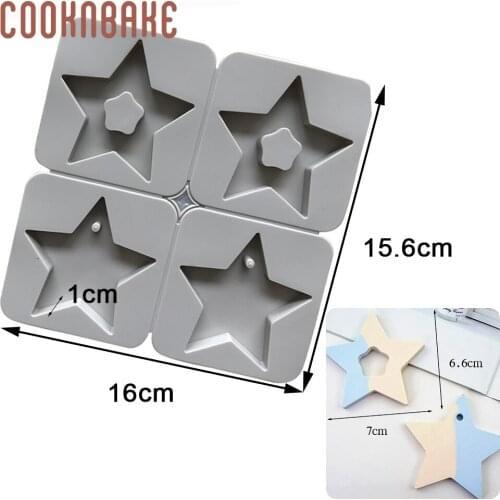 COOKNBAKE Silicone Candle Aromatherapy Wax Mold star Shape Clay Crafts DIY Ornaments Mould Handmade Soap Car pendant wax mould