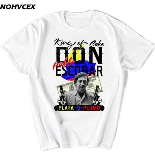 PABLO ESCOBAR Print Tshirt For Men Women Short Sleeve Cotton Casual Color Shirt