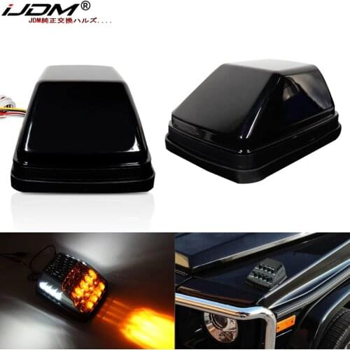 IJDM For Mercedes W463 G-Class G500 G550 G600 G55 G63 AMG,Amber LED Front Turn Signal Lamps and White LED Position Lights DRL