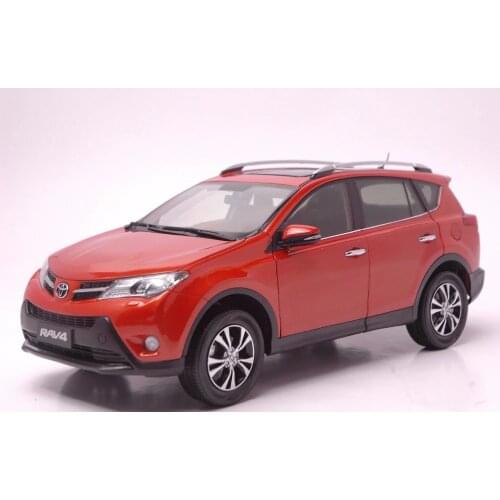 1:18 Diecast Model for Toyota RAV4 2013 Orange SUV Alloy Toy Car Miniature Collection Gifts