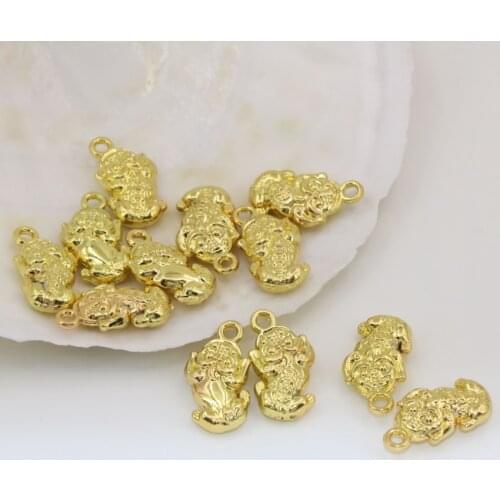 Classical new design diy findings 10pcs copper gold-color animal design spacers beads accessories pendant 10*18mm findingsB2559