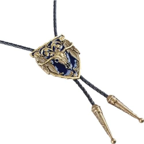 Fashion Cool Tie Unique Men Vintage Retro Cowboy Cow PU Leather Bolo Tie Gift