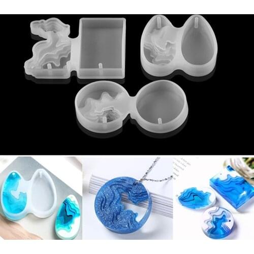 Island Mountain Pendant Silicone Molds Epoxy Resin Mold Waterdrop Casting Mould for DIY Craft Jewelry Making Resin Pendants Tool