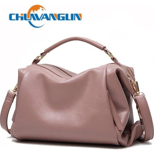 Chuwanglin Women Casual Tote Handbags High Quality Leather Ladies Boston Shoulder Bags Female Top Handle Messenger Bags 3081536