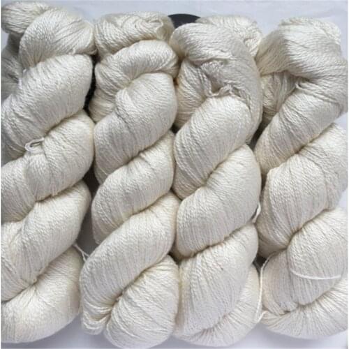 Silk Wool yarn handspun 50% silk 50% merino yarn natural undyed yarn