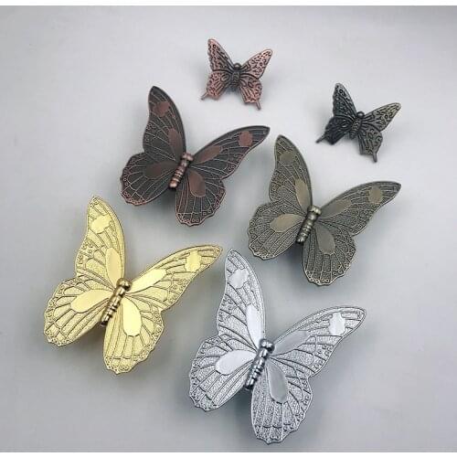 Zinc Alloy Bronze Butterfly Handle Cabinet Drawer Single Knobs Furniture Hardware Handle Kitchen Cupboard Pulls Door Handle