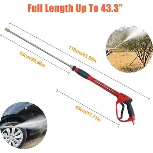 High Pressure Garden Washer Gun 5 Nozzle Tips Different Angle Garden Watering Car Washing Garden Water Gun Home Tools