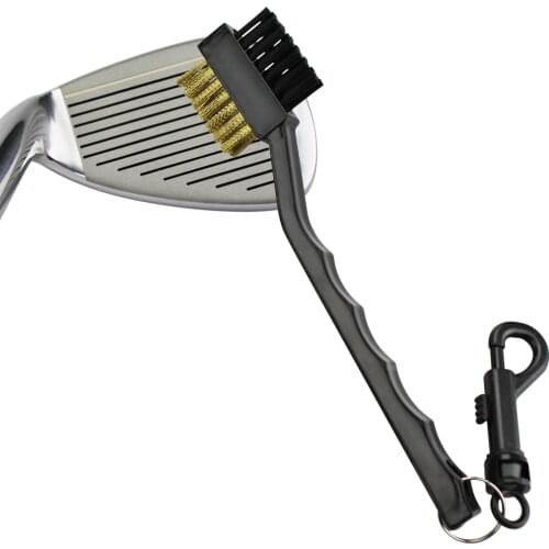 Golf Brush 2 Sided Brass Wires Nylon Cleaning Kit with Keychain Golf Club Head Groove Cleaner Brush Drop Ship