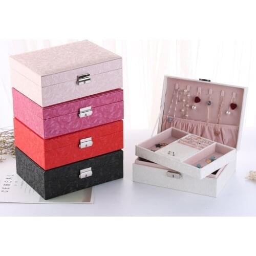 VoltaBox 2021 New Jewelry Box Multi Layer Portable Jewelry Storage Box PU Creative Jewelry Box Necklace Box Earing Organizer