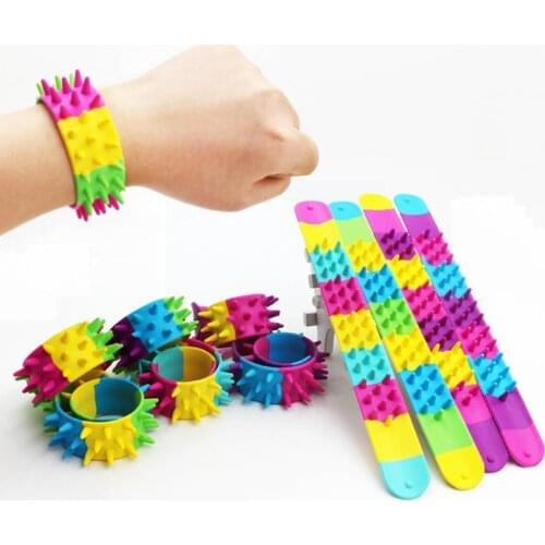 Slap Silicone Bracelet Colorful Wristband School Classroom Sensory Toys Antistress Autism Fidget Toy Children Z4C3