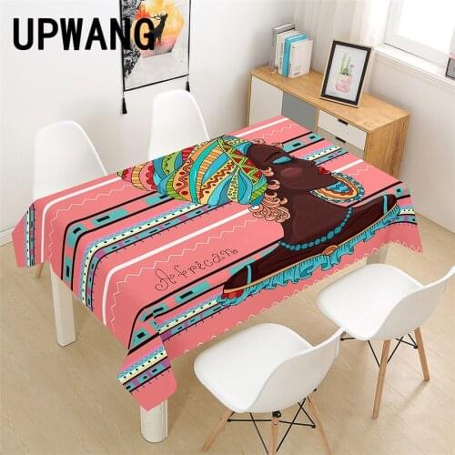 Africa Black Girl Woman Tablecloth 3D Printed Table Cover Rectangular Tablecloth Wedding Birthday Party Kitchen Home Decor