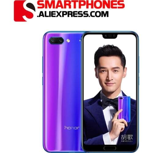Honor 10 smartphone Global Version Mobile Phone 5.84" Full Screen Kirin 970 128G NFC Rear 24.0MP+16.0MP 3400mAh battery