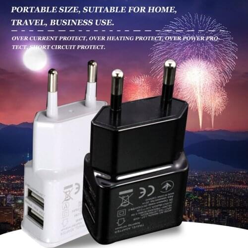 USB Power Adapter Universal AC DC 5V 1A Power Supply Charger EU Plug Mobile Phone USB Cable Double Port Power Adapter For Phone