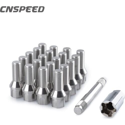 For Audi Benz Volkswagen BMW Locking Security Lug Bolts 20pcs/set Titanium Alloy Wheel Lock Bolts M14 x 1.5mm