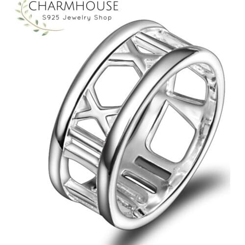 Wedding Bands 925 Silver Rings For Women Rome Finger Ring Bague Anillos Bridal Jewelry Accessories Party Gift Size 6 7 8 9