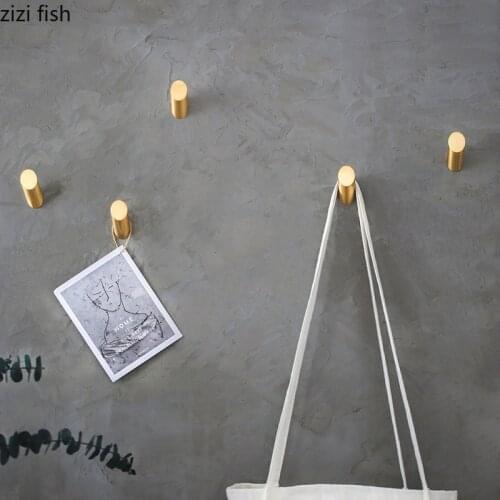 Northern Europe Golden Solid Brass Hook Wall Hanging Decoration Storage Hook Home Bedroom Wall Behind The Door Single Hooks