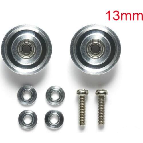 1 Pair 95497 HG 13mm Tapered Aluminum Ball-Race Rollers Ringless Anti-hanging Guide Wheel For Tamiya Mini 4WD Car Model