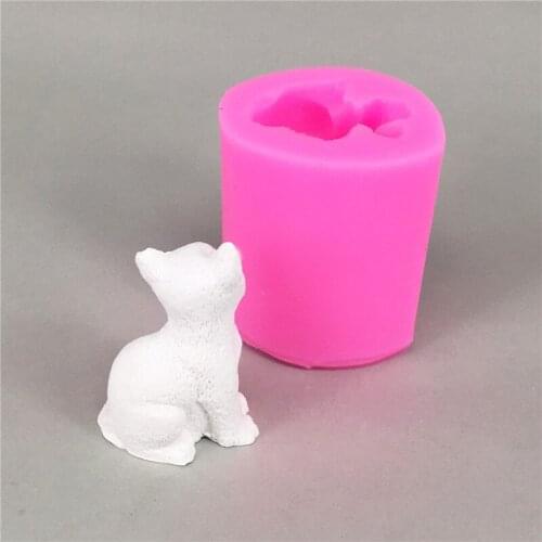 1pc Pink 3D Kawaii Cat Silicone Soap Mold Candle Mold Soap Clay Molds Fondant Cake Decorating Tools Chocolate Moulds