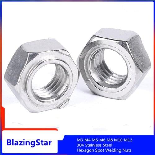 2/5/10PCS M3 M4 M5 M6 M8 M10 M12 DIN929 304 stainless steel hexagon nut spot welding nut hexagon welding nut