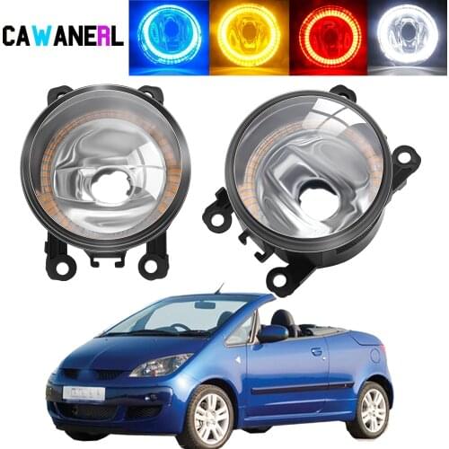 2 X Car Angel Eye Fog Light Assembly Halo Ring DRL Fog Driving Lamp 20W 12V For Mitsubishi Colt CZC Convertible (RG) 2006-2009