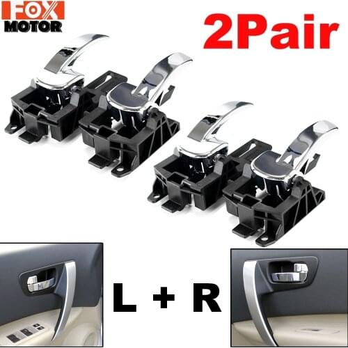 2Pair Car Auto Interior Door Handle Inside Inner Knob Left Right Front Rear 80670JD00E 80671JD00E For Nissan QASHQAI 2007 - 2013