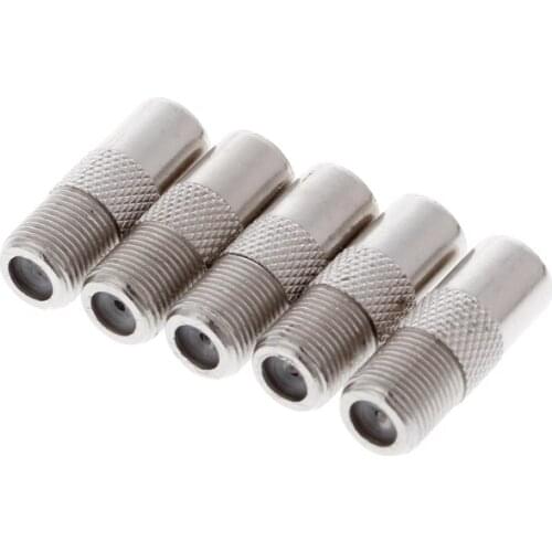 5Pcs/Set RF Coax Straight Connector F Female to RF Male TV Antenna Adapter