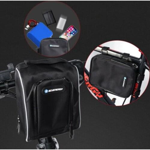 Electric Scooter Accessories Bike Riding Pocket Front Basket Bicycle Beam Bag Bracket High Capacity Simple Black Bag Waterproot