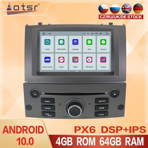 Android 10.0 Car Radio For Peugeot 407 2004-2010 Car Multimedia Player Stereo Auto Audio GPS Navigation DVD Video Screen DSP HD