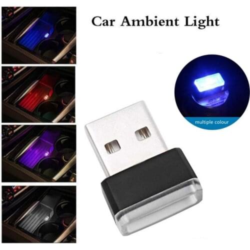 Car USB LED Atmosphere Mini Lights Portable Plug Play Auto Neon Ambient Lamp Car Interior Colorful Light