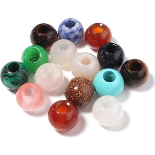 5pcs/Lot 12 14mm Mix Style Malachite Lapis Lazul Tiger Eye Natural Stone Beads For Jewelry Making Accessories DIY Bracelet