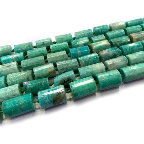 Natural Faceted Green Amazonite Stone Beads Column Barrel Spacer DIY Loose Beads For Jewelry Making Beads 38cm Accessories