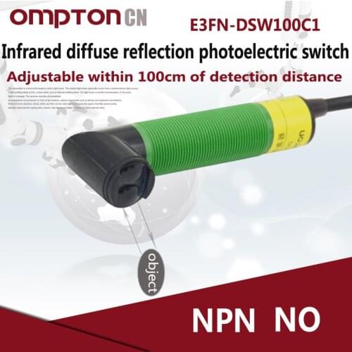 E3FN-DSW100C1 NPN NO Infrared diffuse reflection photoelectric switch Response time 2.5ms (1 second=1000ms)