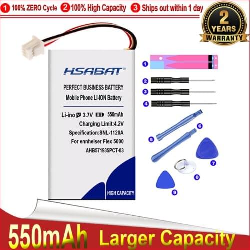 HSABAT 0 Cycle BAP 800, AHB571935PCT-03 Battery for Sennheiser Flex 5000 Set 880 RS 5000 Acumulator 3-Wire Plug Accumulator