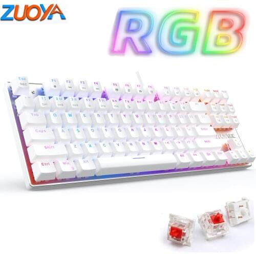 Gaming Mechanical Keyboard RGB Mix Backlit Wired Keyboard Blue Black Red Switch Anti-ghosting For Game Laptop PC Russian US
