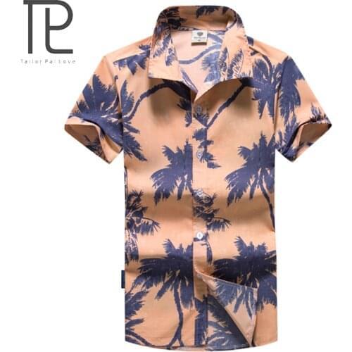 Tailor Pal Love new summer fashion printed men beach shirt short sleeve hawaiian shirt for male M-5XL AYG297