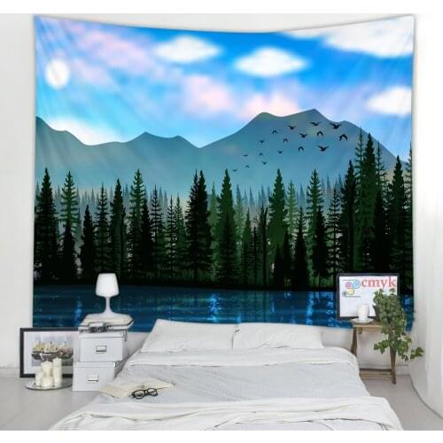 Bird Shadow In The Forest Landscape Map Tapestry Wall Hanging Home Dorm Decor Bedspread Throw Art Home Decor