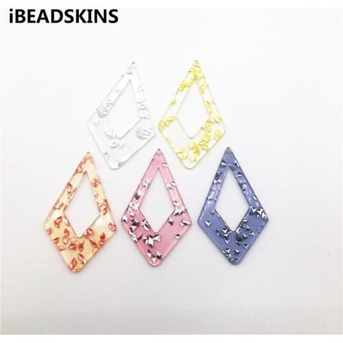 New arrival! 58x35mm 50pcs/lot clear acrylic rhombus-shape charms for stud earrings/earrings accessories/Earring parts DIY