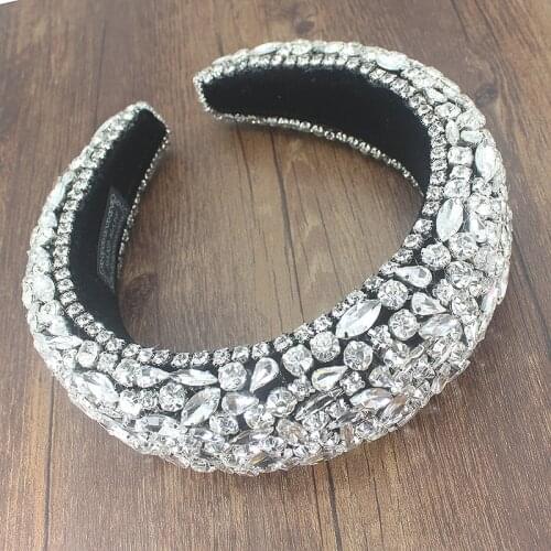 New Personality Dance Show Catwalk Shiny Rhinestones Wild Geometric Headband Baroque Exaggerated Fashion Temperament Headband