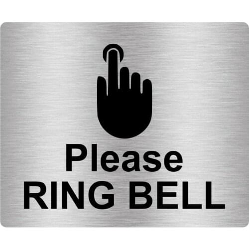 Please Ring Bell Aluminum-plastic Composite Board Sign Adhesive Sticker Notice - SILVER / GOLD / BLACK