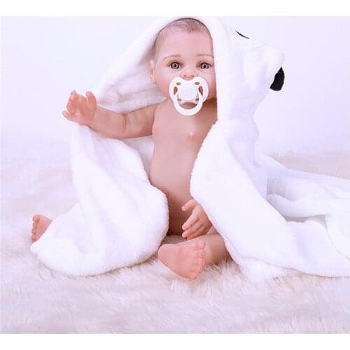 43cm Full Silicone Vinyl Reborn Baby Doll Realistic Newborn Bebe Children Birthday Gift Girls Play House Bath Toy