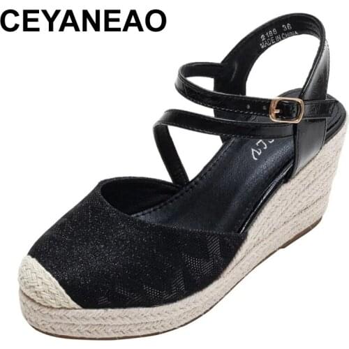 CEYANEAOHigh sandal shoes wedges in the summer of 2021 the new Europe and the joker with waterproof sponge thick soles