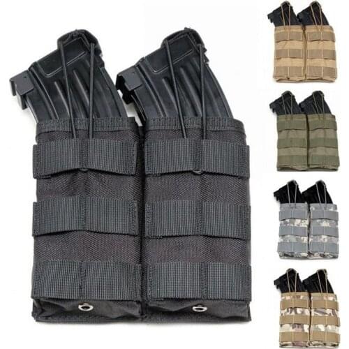 Tactical Molle System 1000D Nylon Double Open Top M4 Magazine Pouch Airsoft AK AR M4 AR15 Rifle Pistol Mag Pouch