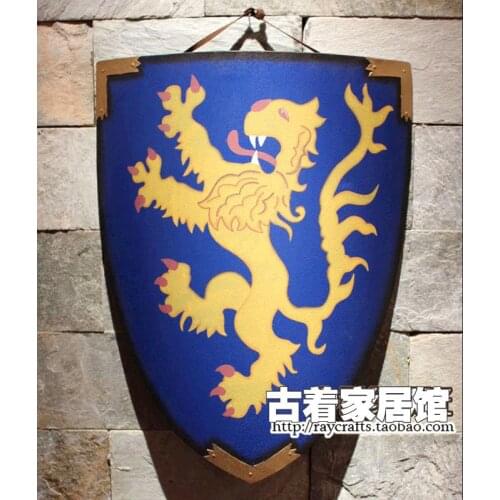 Bar decoration / European style of the ancient iron metal shield / Antique armor background wall /cosplay props