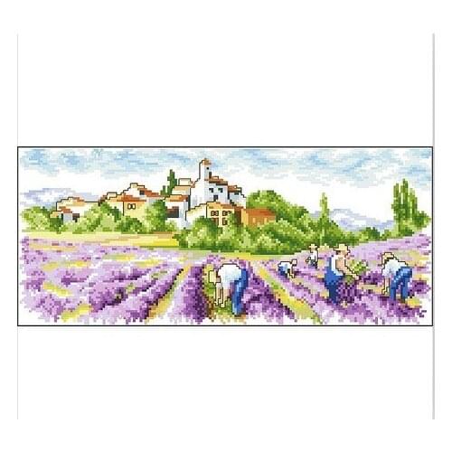 Embroidery Package Hot Sell Best Quality Cross Stitch Kits Lavender Farm Free Shipping