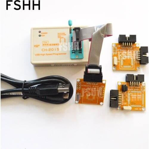 CH2015 Intelligent High Speed USB Programmer+TQFP32 TQFP44 TQFP64 AVR ISP interface with welded plate Programming AVR MCU