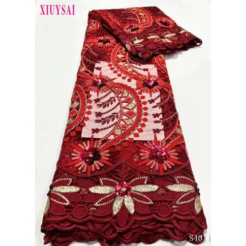 Yellow African lace fabric 2021 high quality Guipure lace fabric Latest French Cord lace fabric for Nigerian Wedding 5 Yards