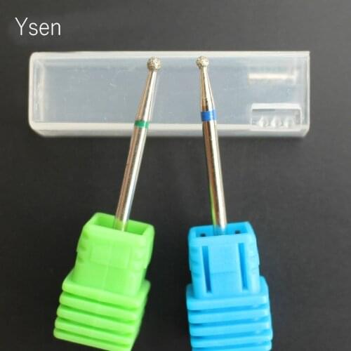 2Pcs/set Round Diamond Nail Drill Bits Rotary Burr Milling Cutter Electric Manicure Machine Nail Art Clean Accessories