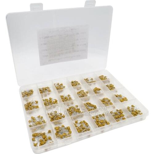 24values*20PCS =480PCS Monolithic Ceramic Capacitor 10pF~10uF,ceramic capacitor Assorted Kit + BOX