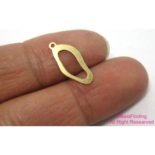 100pcs Brass charms Tiny irregular brass pendant 8x17.5mm Raw brass earring findings -R047